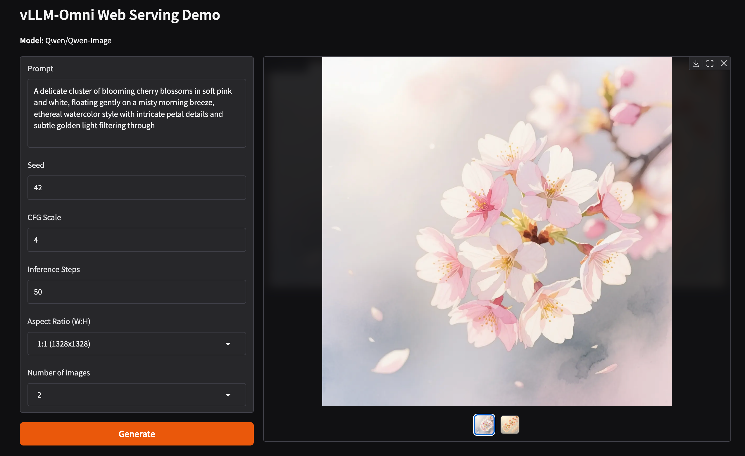 vllm-omni serving qwen-image with gradio